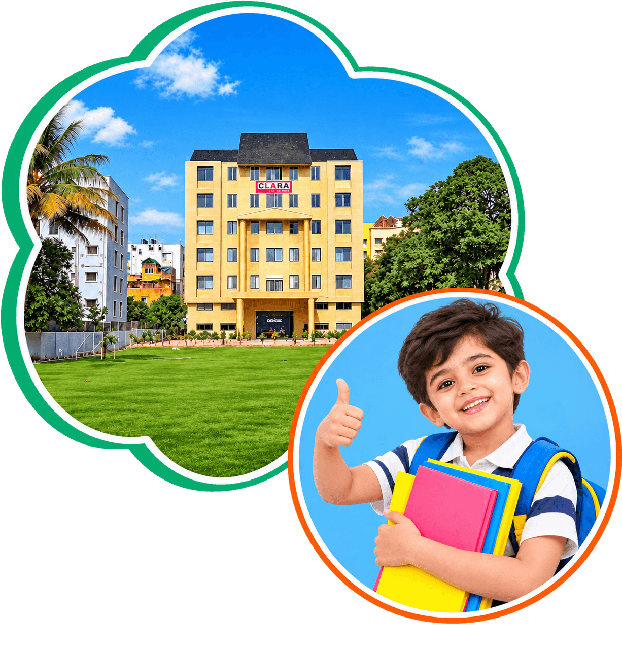 Students at Clara Global School, B T Kawade Road